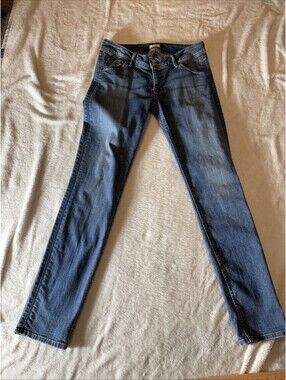 HUDSON Medium Wash Blue Collin Flap Mid-Rise Waist Skinny Ankle Jeans Size 27